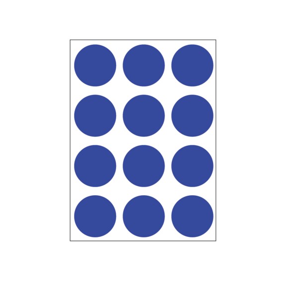 1-1/4" Color Coding Dots Dk Blue - Sheet Form